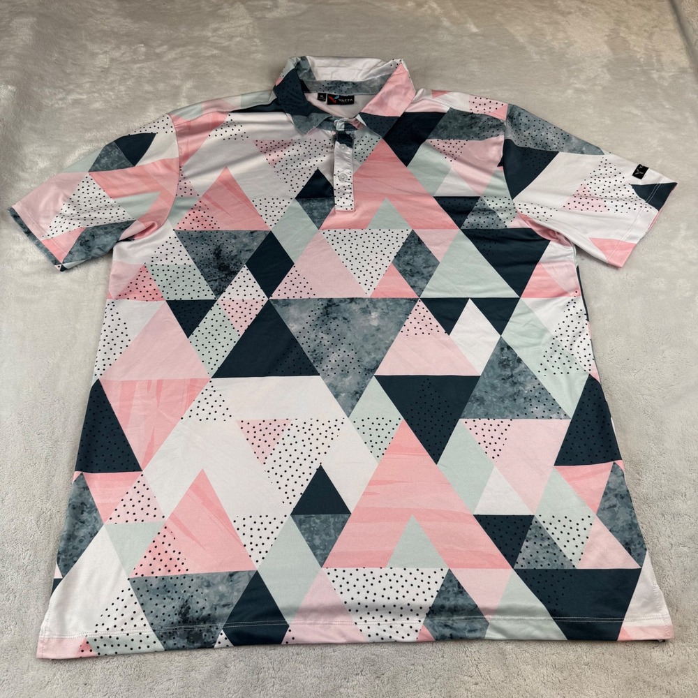 Yatta Golf Men's XL Geometric Print Short Sleeve Polo Shirt‎